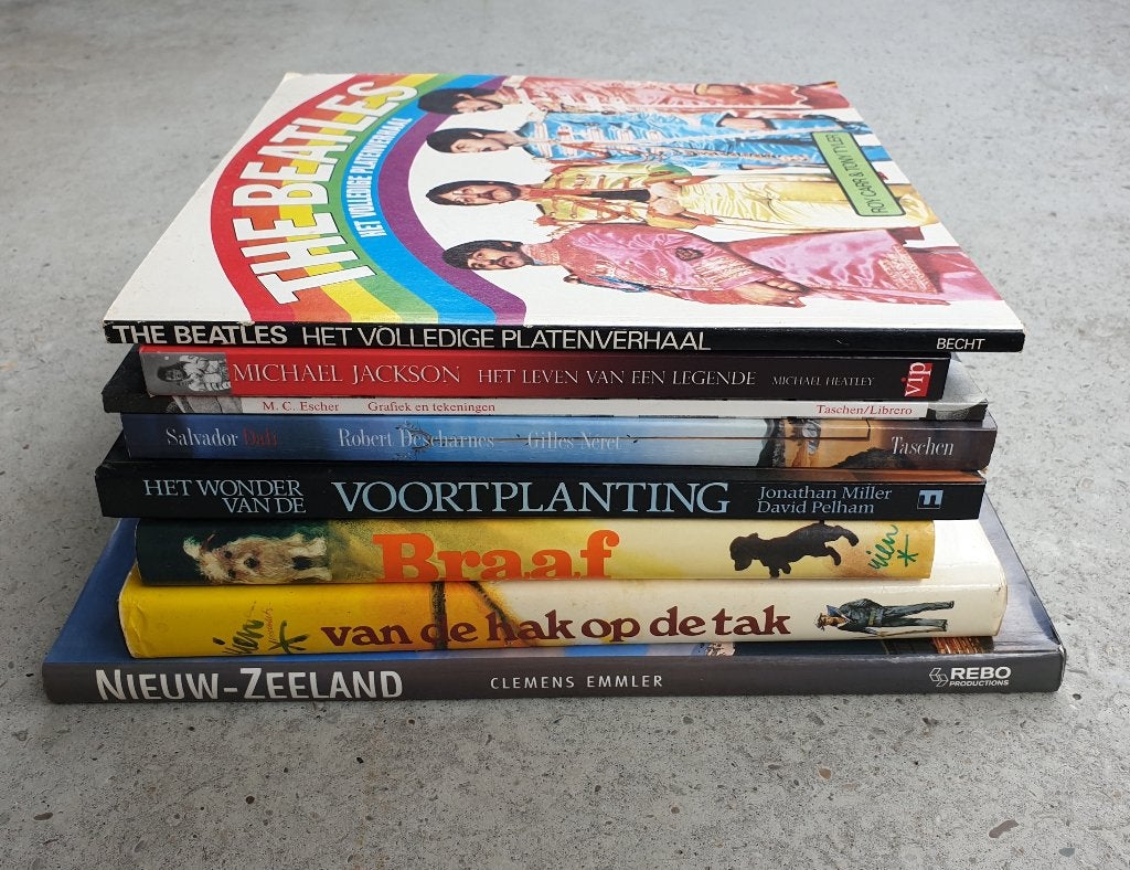 10 boeken Beatles Michael Jackson Dali Escher Van Gogh etc, Boeken, Ophalen, Zo goed als nieuw, Verschillende onderwerpen