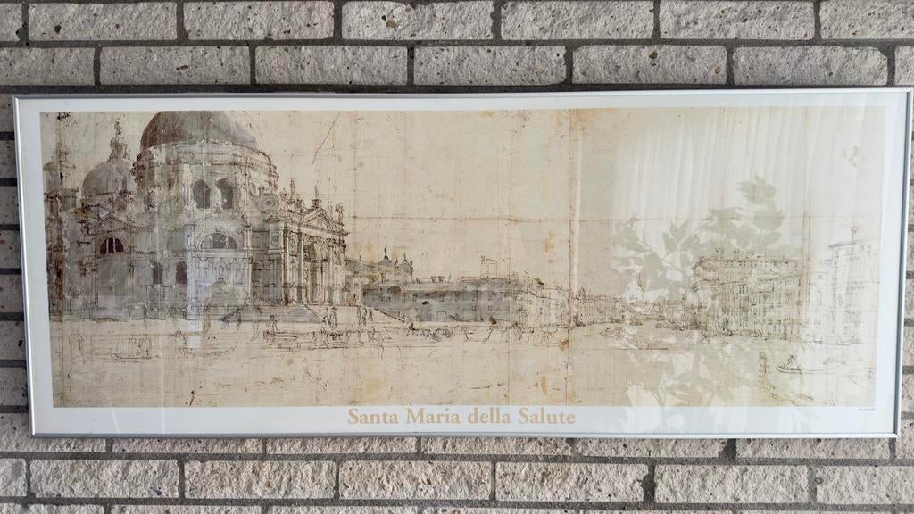 Santa Maria della Salute, Venetië - Ingelijste Pentekening, Ophalen