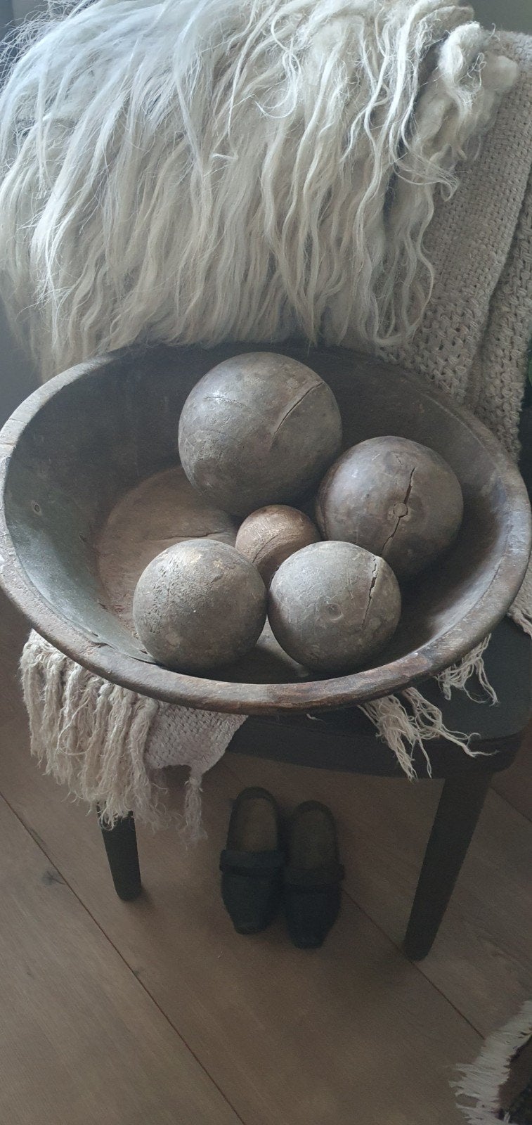 5 mooie houten ballen, Ophalen of Verzenden, Zo goed als nieuw, Rechthoekig, Hout