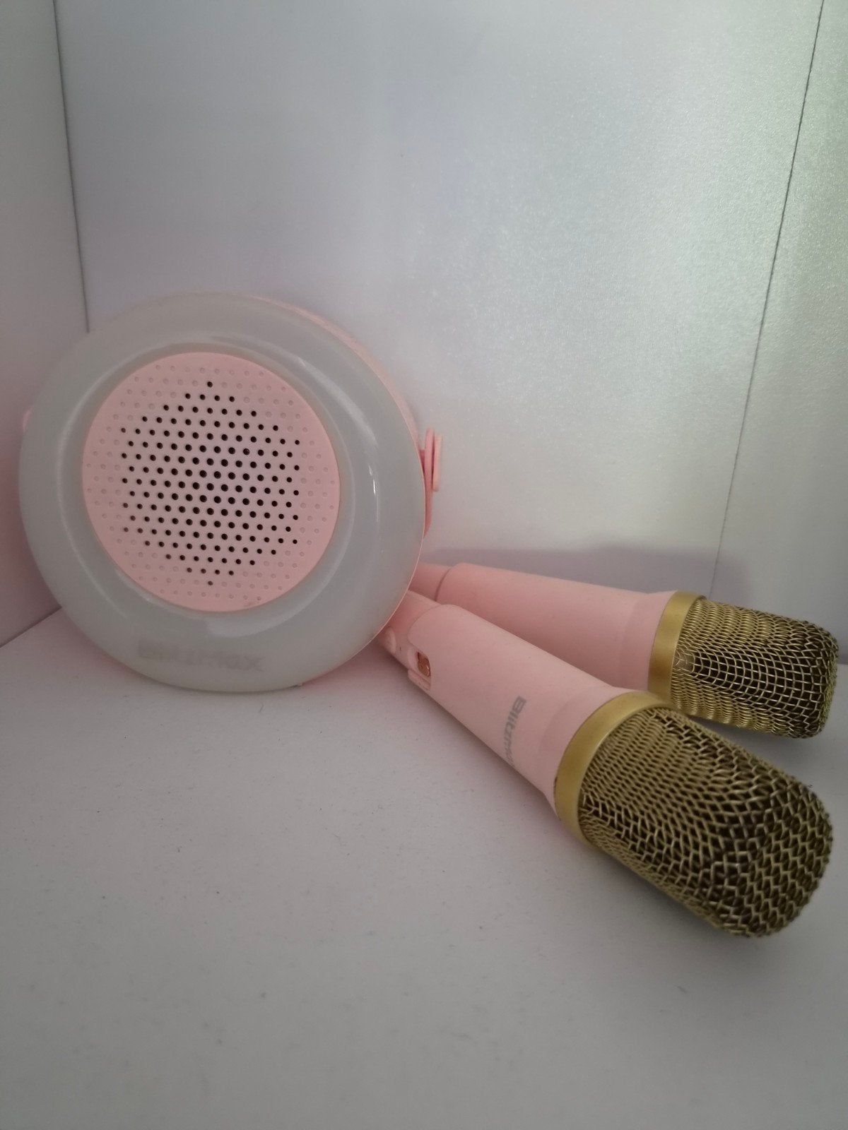 Blitzmax Karaoke Box met 2 Microfoons - Zo goed als nieuw, Audio, Tv en Foto, Ophalen of Verzenden