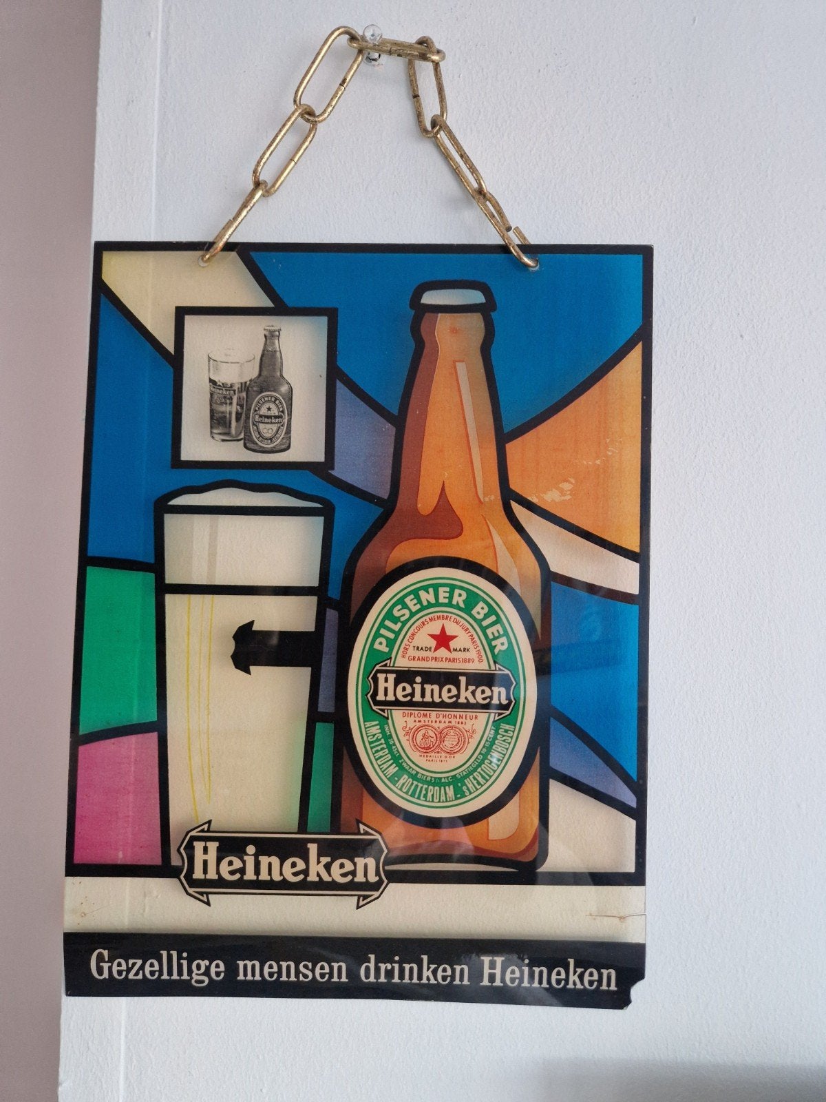 Heineken oude reclame, Verzamelen, Merken en Reclamevoorwerpen, Ophalen of Verzenden, Gebruikt, Reclamebord