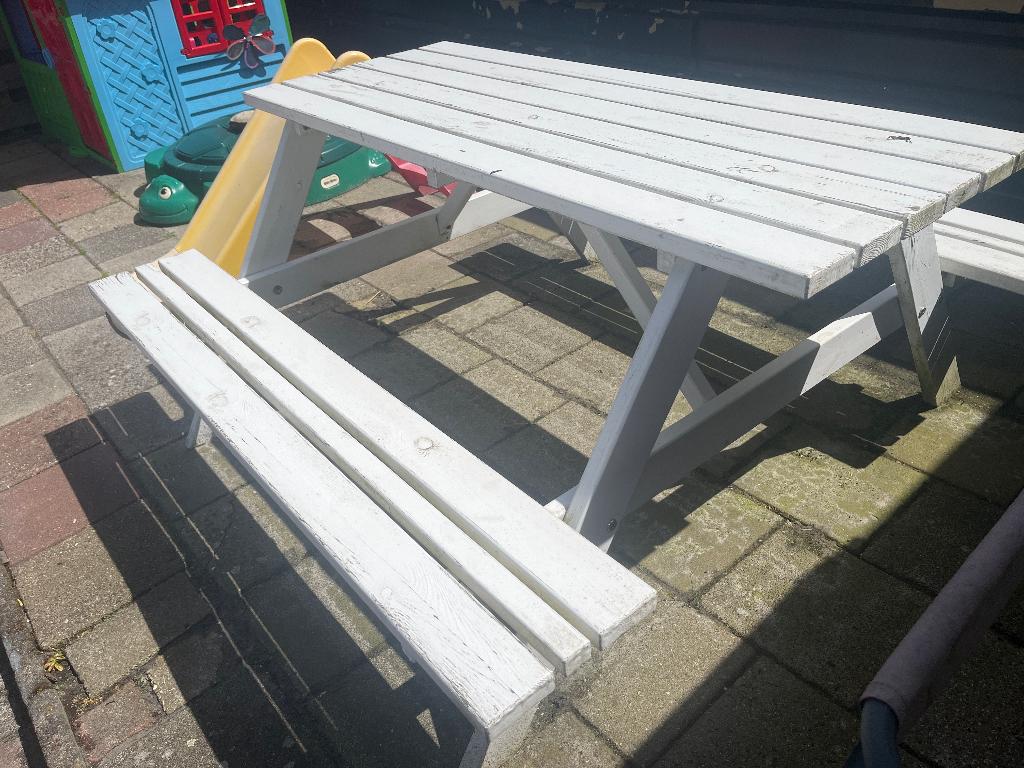 Picknicktafel, Ophalen, Gebruikt, Rechthoekig, Hout