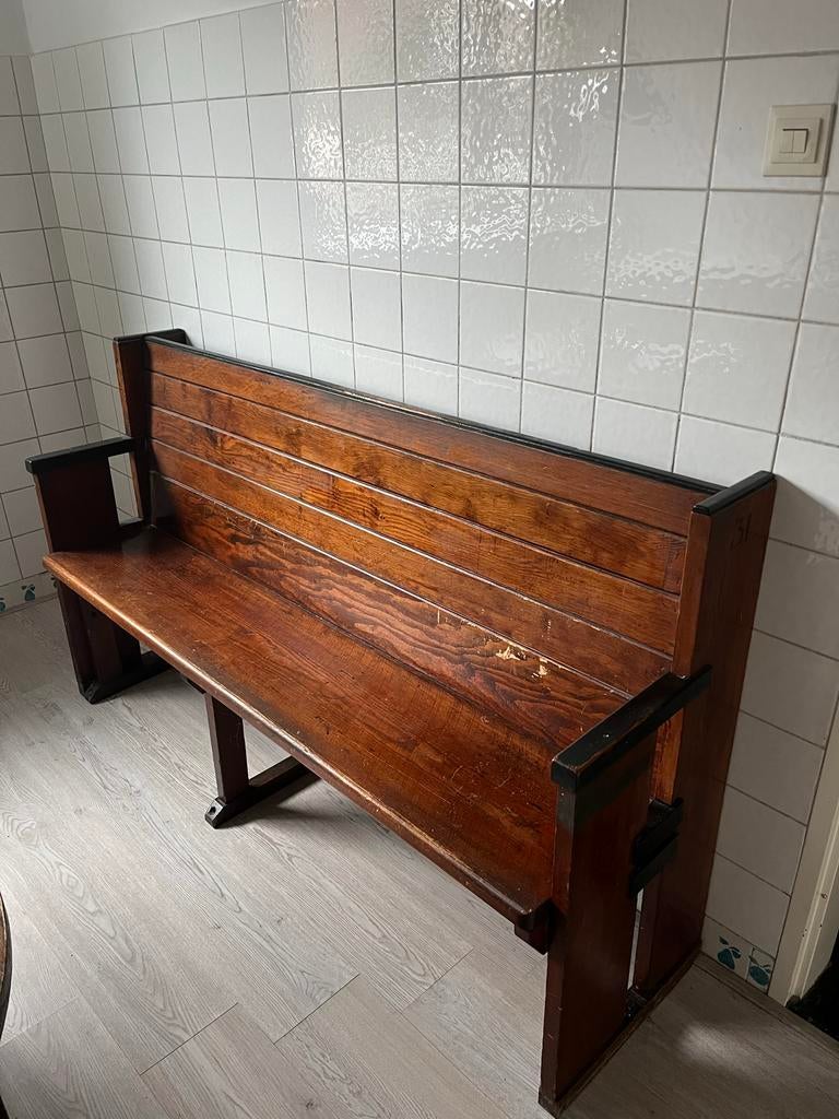 Antieke Houten Kerkbank - Authentiek en Sfeervol, Antiek en Kunst, Ophalen