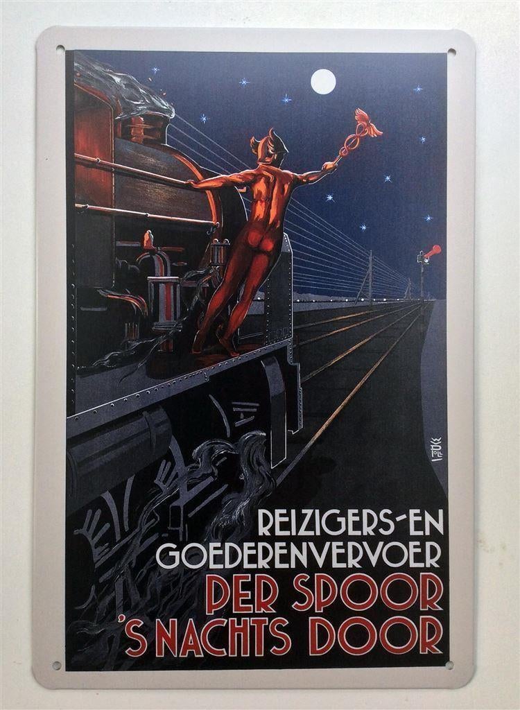 Nederlandse Spoorwegen Per Spoor Metalen Wandbord, Verzenden, Nieuw, Trein, Overige typen