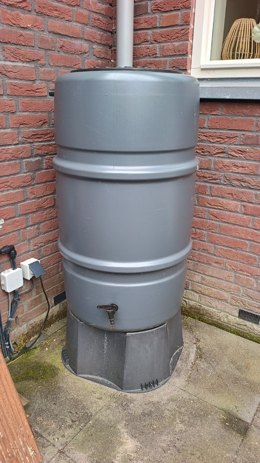 Harcostar regenton 227L met voet grijs, Tuin en Terras, Regentonnen, 75 tot 150 liter, Ophalen, Gebruikt