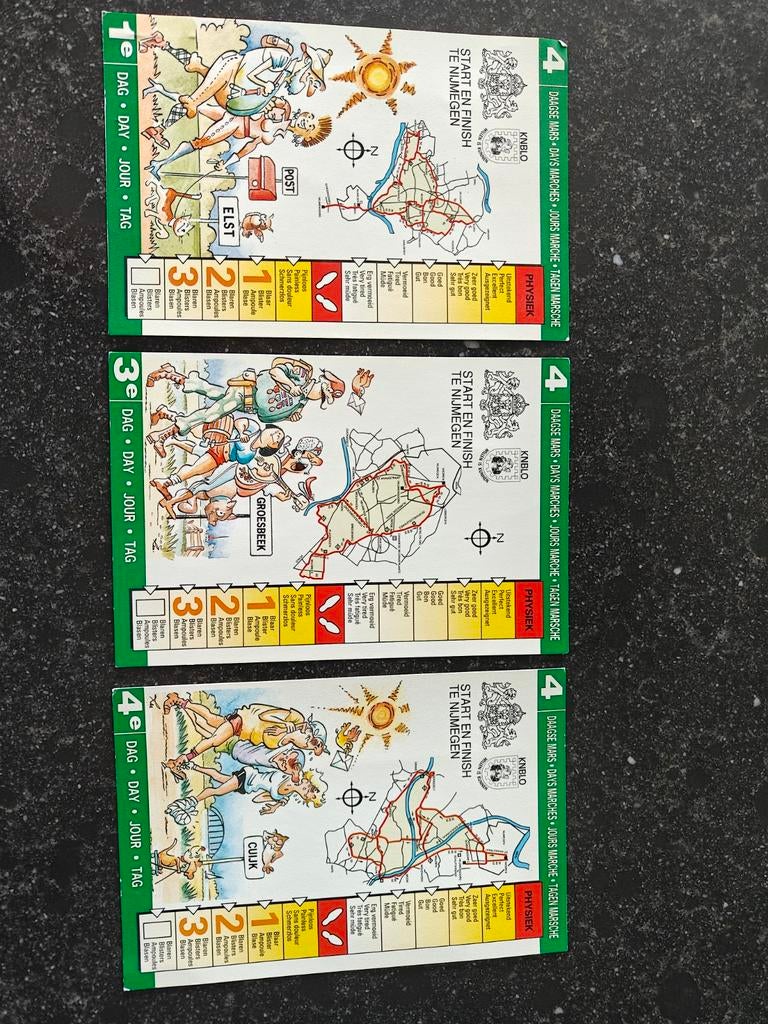 Nijmeegse Vierdaagse postkaarten uit 1992 - Set van 3, Ophalen of Verzenden