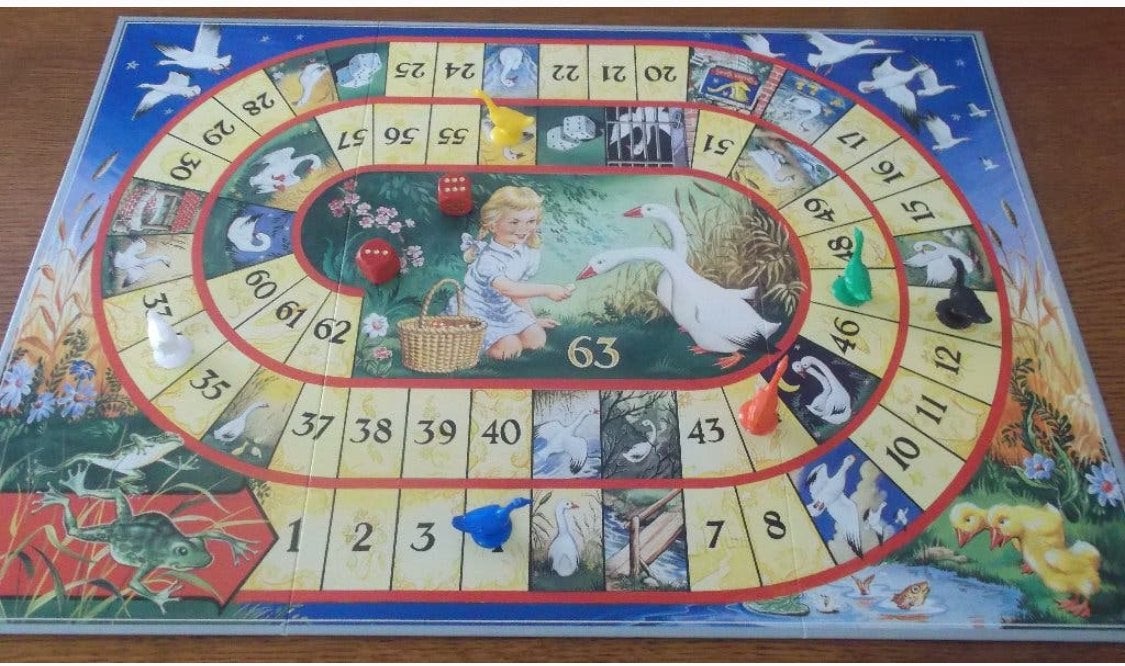Spel Oud Hollands Ganzenbord - Jumbo - 1984, Drie of vier spelers, Ophalen, Gebruikt