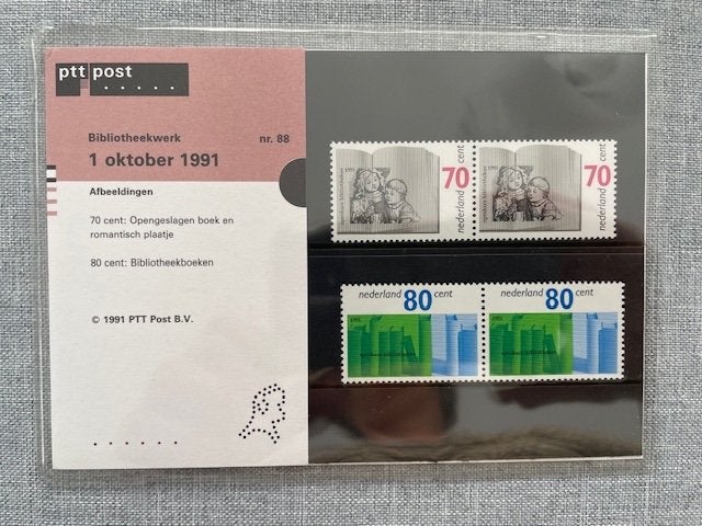 Postzegelmapje PZM88 Bibliotheekwerk 1991 Postfris, Ophalen of Verzenden, Postfris, Overige thema's