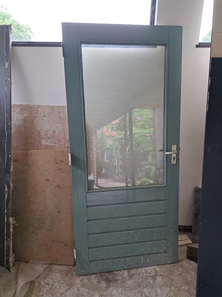 Hardhouten deur, Doe-het-zelf en Verbouw, Kozijnen en Schuifpuien, Gebruikt, Deurkozijn, 150 tot 225 cm, Hout
