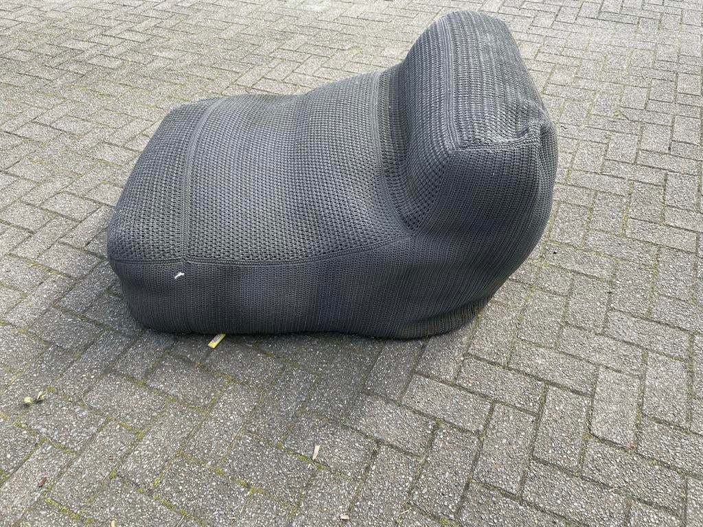 Borek Zitzakstoel Bean Grijs voor buiten, hoes met rits, Huis en Inrichting, Ophalen, Gebruikt, Grijs, Zitzakstoel