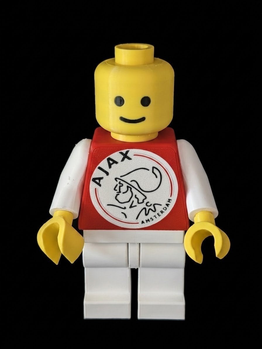 3D Geprinte XXL Lego Pop - Ajax Fan - 20 cm Hoog, Ophalen of Verzenden, Nieuw