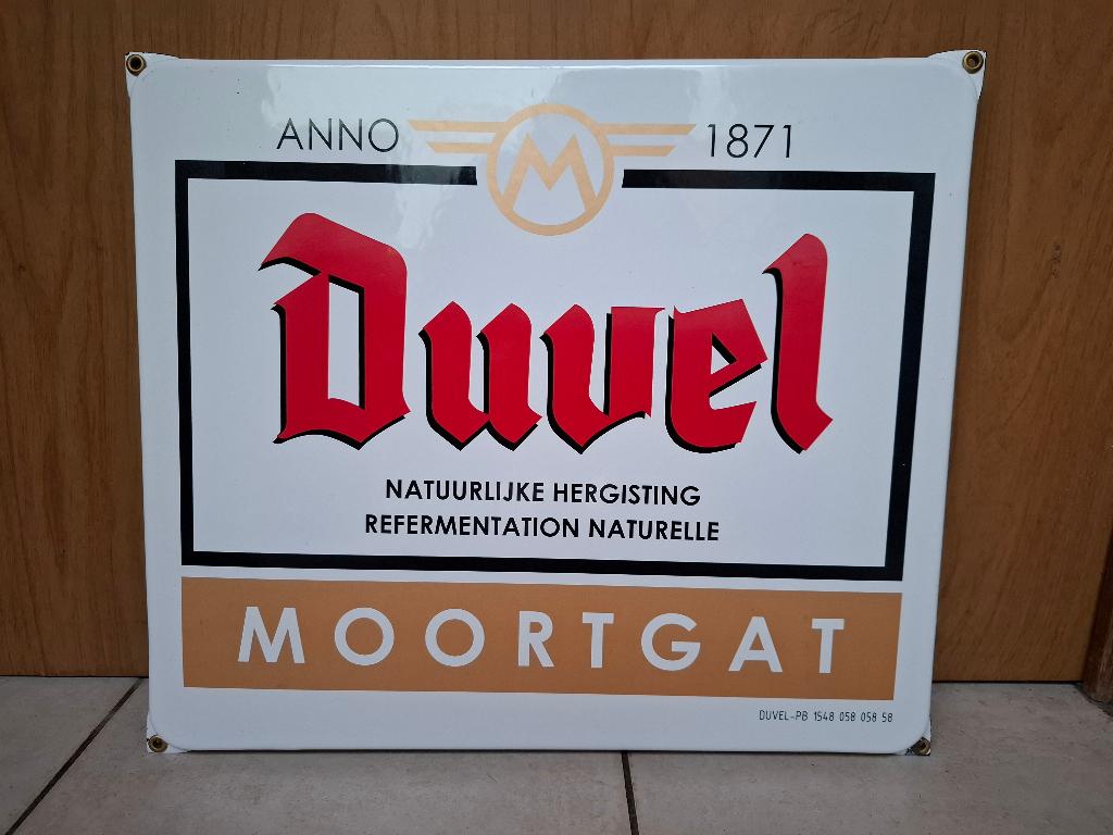 Origineel emaillebord Duvel bier, Ophalen of Verzenden, Nieuw, Reclamebord, Plaat of Schild, Duvel