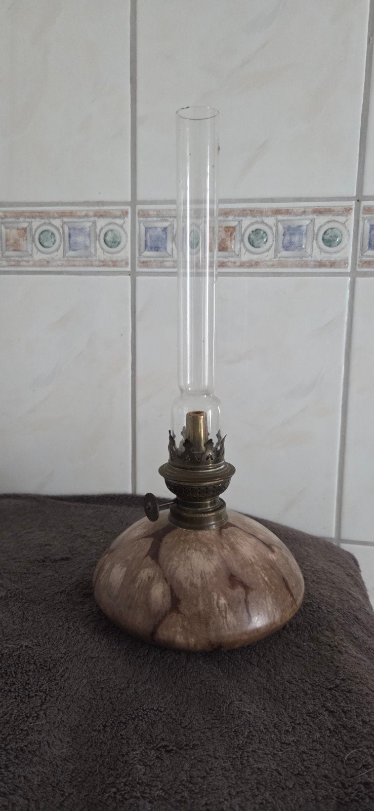 Antieke keramieken olielamp, Antiek en Kunst, Antiek | Lampen, Ophalen of Verzenden