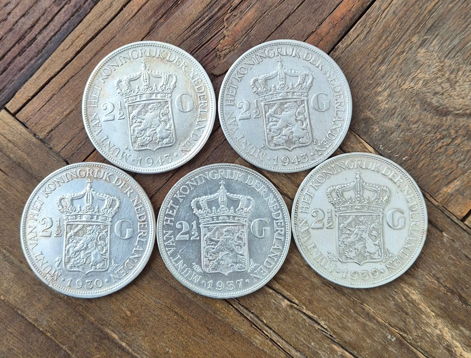 Zilveren 2,5 Wilhelmina guldens, 1 gulden, Zilver, Ophalen of Verzenden, Koningin Wilhelmina