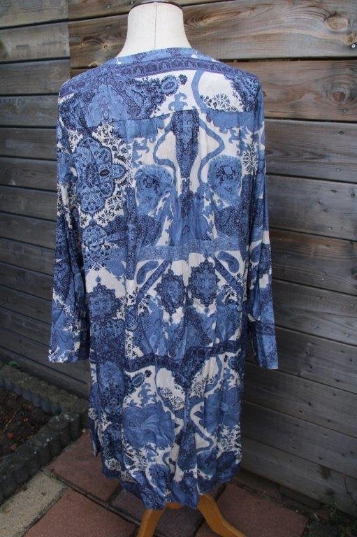 Jurk blauw/ creme Gustav mt 42 Vaste prijs, Kleding | Dames, Blauw, Ophalen of Verzenden, Zo goed als nieuw, Knielengte