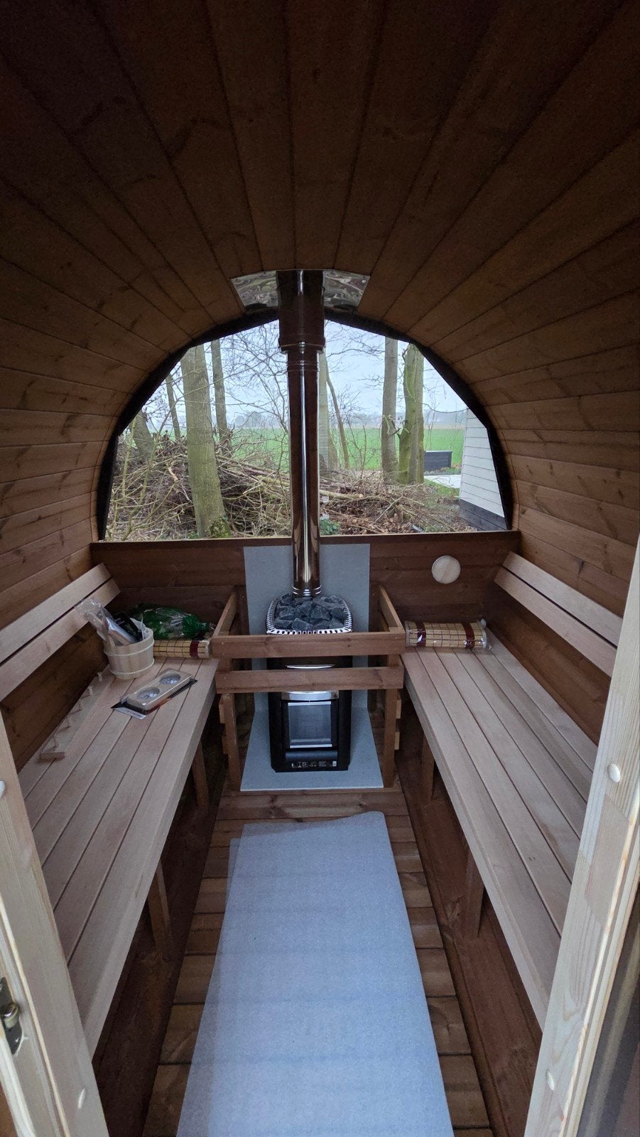 2,5M Barrel Sauna Gratis Levering en Plaatsing - 10% KORTING, Sport en Fitness, Sauna, Ophalen of Verzenden, Nieuw, Complete sauna