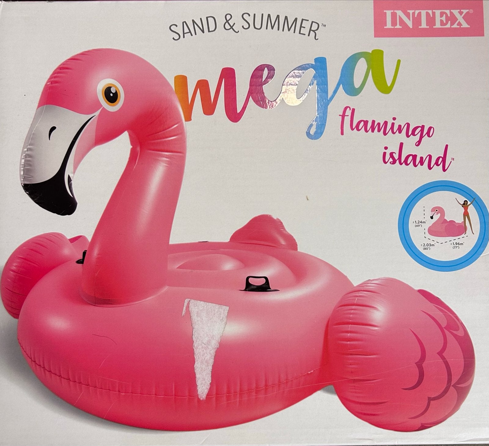 Mega Flamingo Island - Nieuw in ongeopende doos, 120 cm of meer, 200 tot 300 cm, Opblaaszwembad, Nieuw