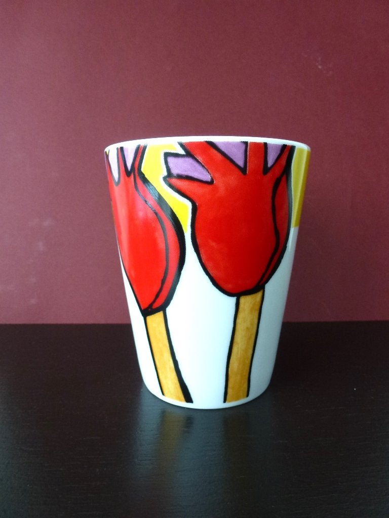 Beker / Mok design Ans v d Graaf "De smaak van de kunst", Overige merken, Keramiek, Zo goed als nieuw, Overige stijlen