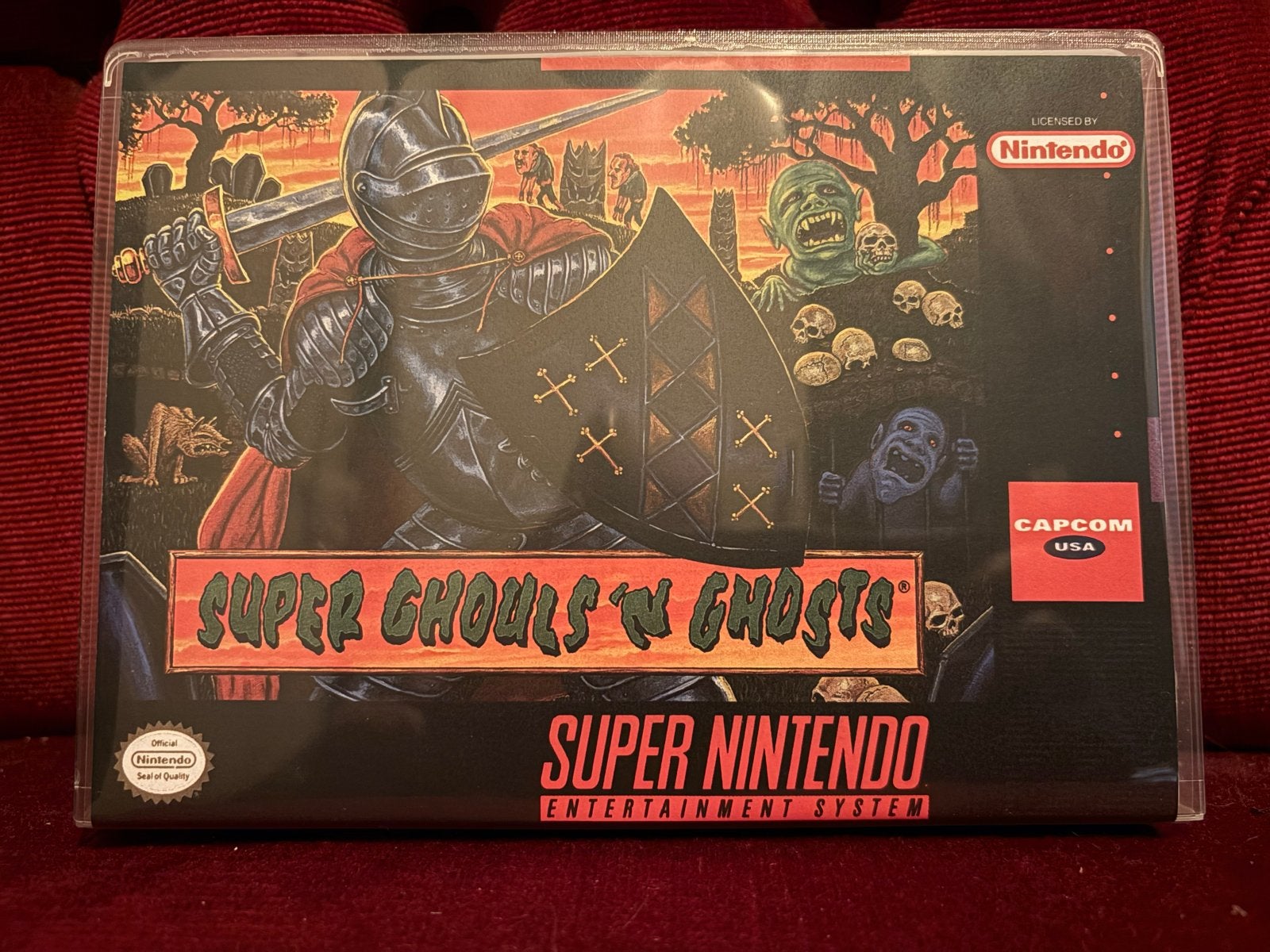 Super Famicom game met universele case (Super Ghouls 'n Ghos, Gebruikt, Verzenden, 1 speler, Platform