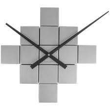 Karlsson wandklok; cubic silver, Wandklok, Stil uurwerk, Analoog, Ophalen of Verzenden