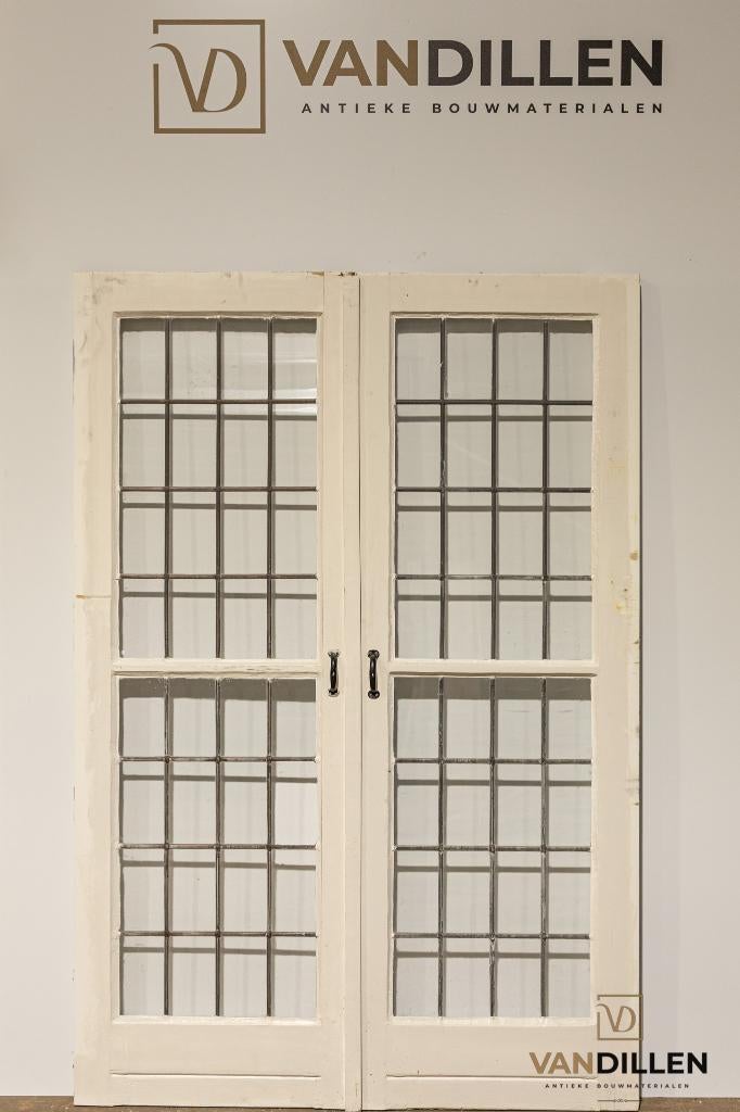 Klein formaat oude ensuite schuifdeuren met glas in lood, Ophalen, Gebruikt, 120 cm of meer, Binnendeur