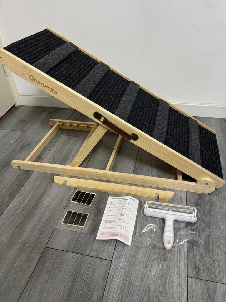 Groomzo Verstelbare Hondentrap Hondenloopplank auto/bed/bank, Dieren en Toebehoren, Honden-accessoires, Ophalen of Verzenden, Zo goed als nieuw