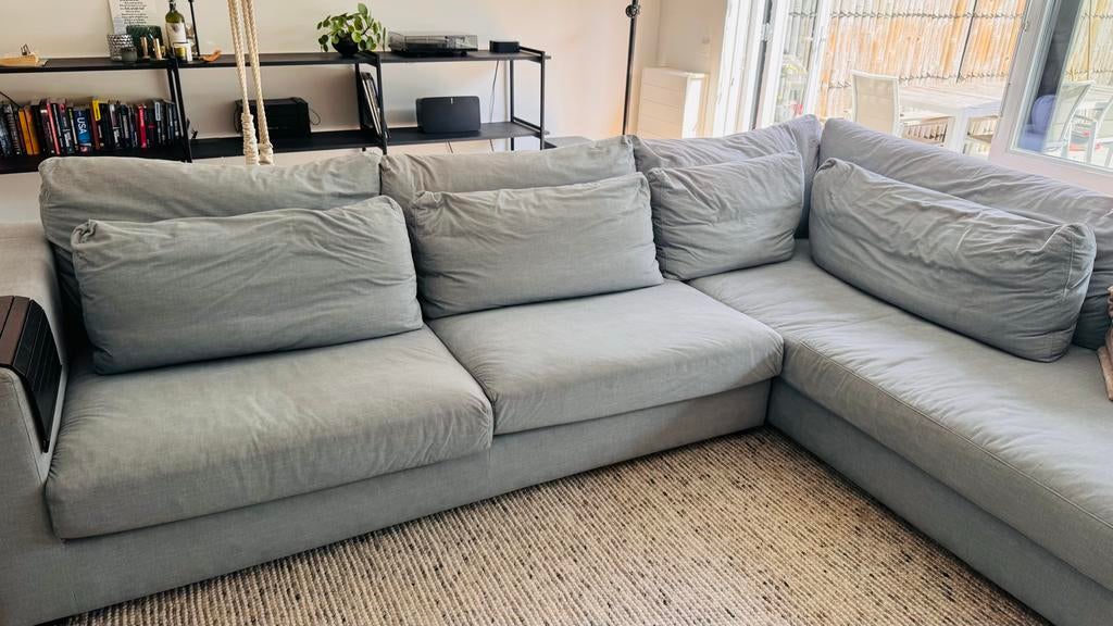 Mint groen Hoekbank - Comfortabel en Ruim, Ophalen of Verzenden, Gebruikt, Stof