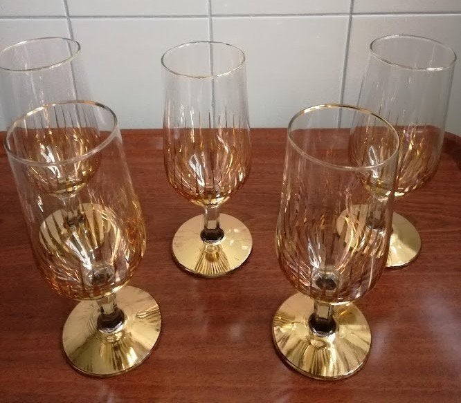Vintage Kristal Champagneglazen 5 stuks, per stuk € 10,00, Ophalen of Verzenden
