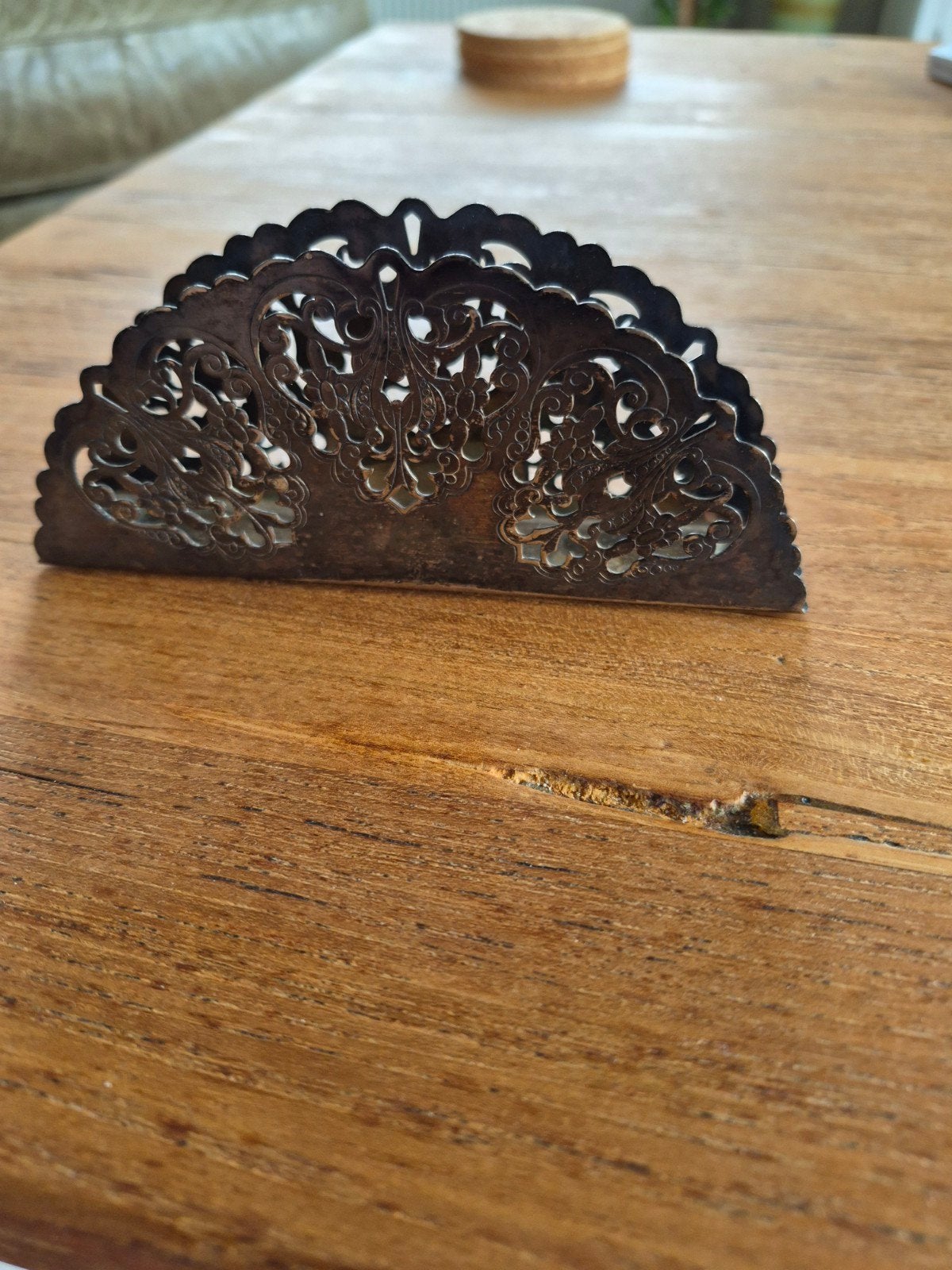 Decoratieve vintage, verzilverde servethouder, Antiek en Kunst, Ophalen of Verzenden