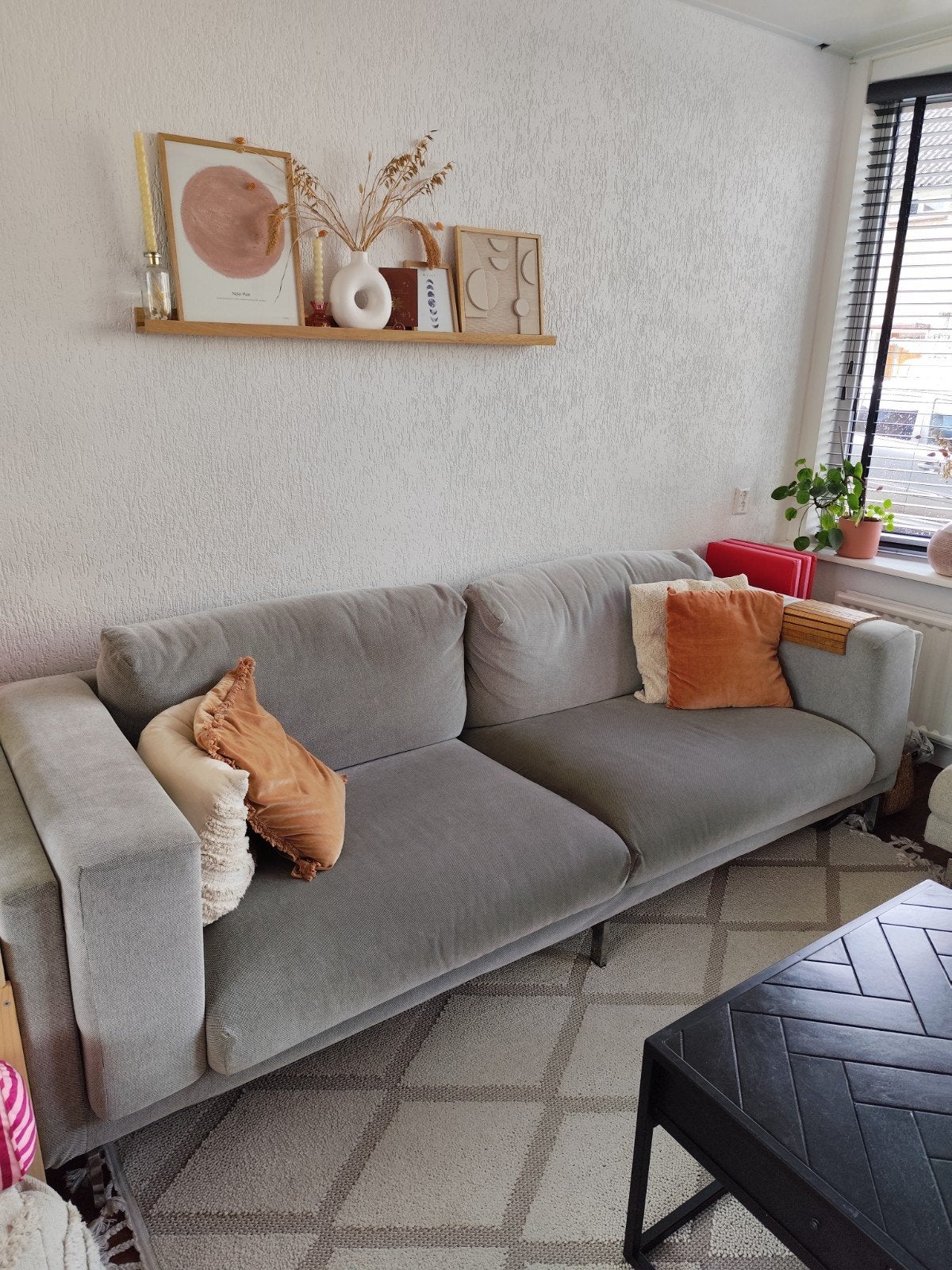 Grijze Nockeby Ikea bank, Huis en Inrichting, Banken | Bankstellen, Ophalen, 250 tot 300 cm, Gebruikt, Driepersoons