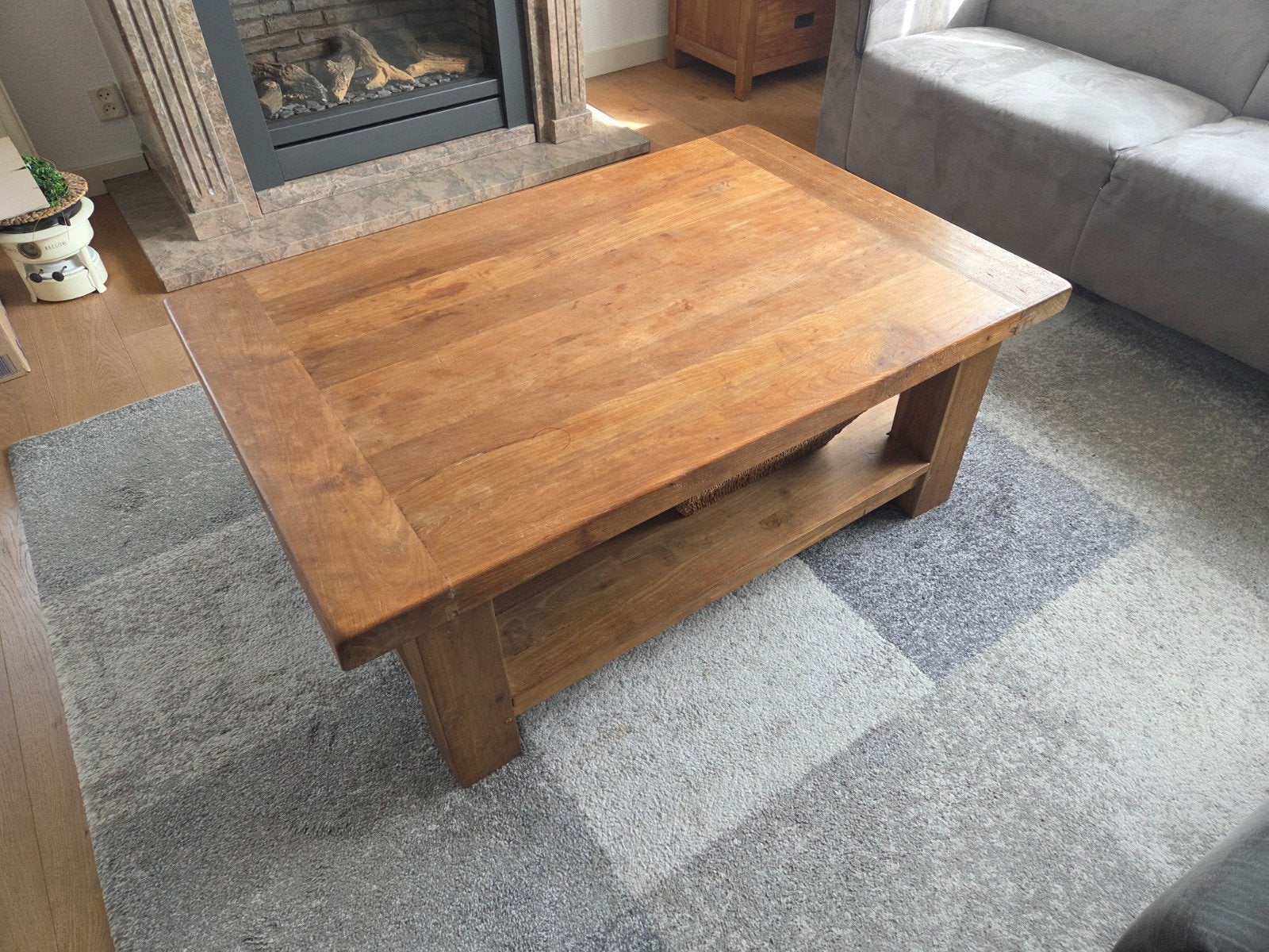 Salontafel massief teakhout, Huis en Inrichting, Ophalen, 100 tot 150 cm, Teakhout, 50 tot 100 cm