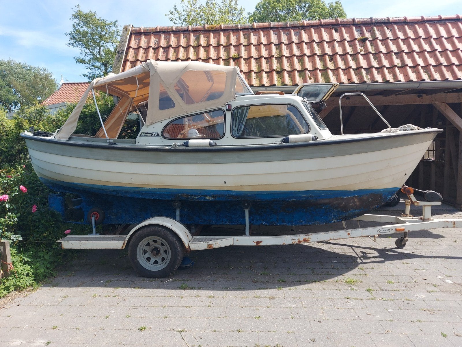 Saga 20 Spitsgatter met kajuit en trailer, Ophalen, Gebruikt, Diesel, Saga