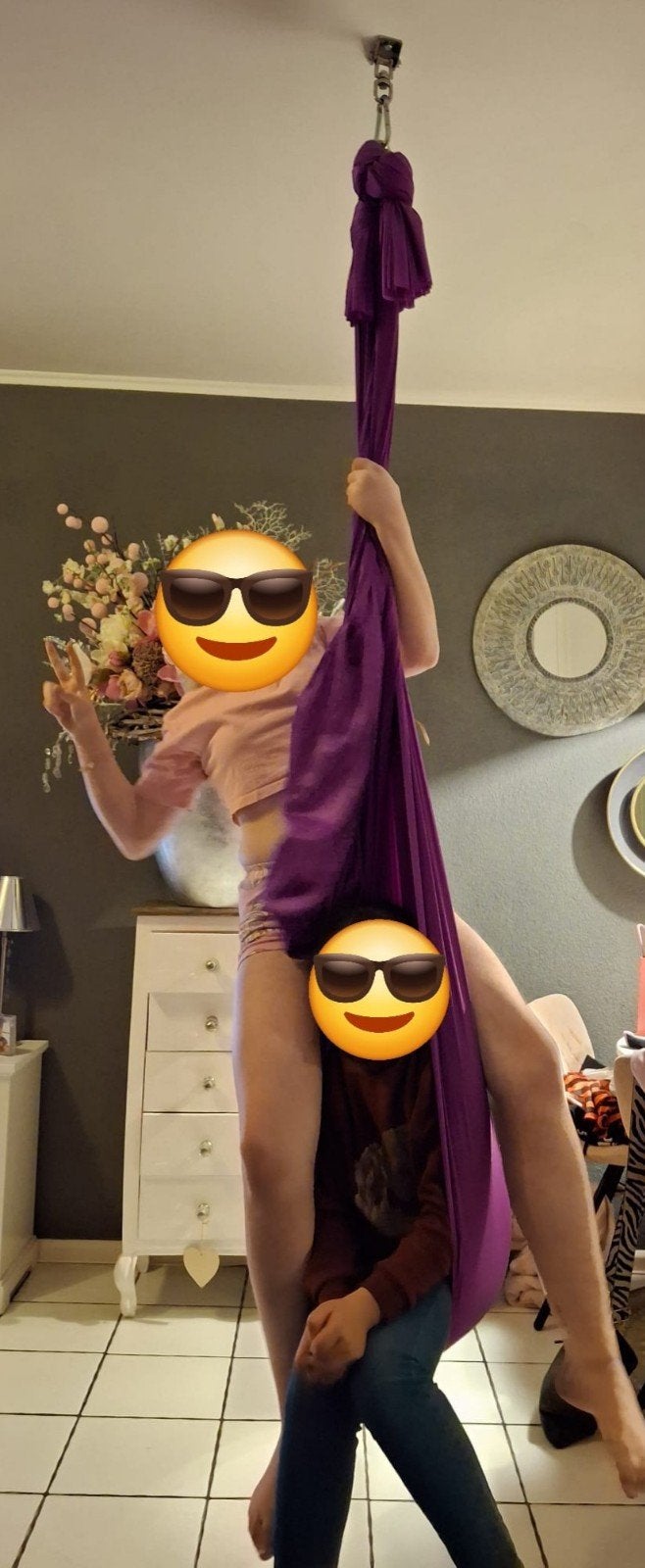 Aerial Silk doek voor paaldansen, Ophalen