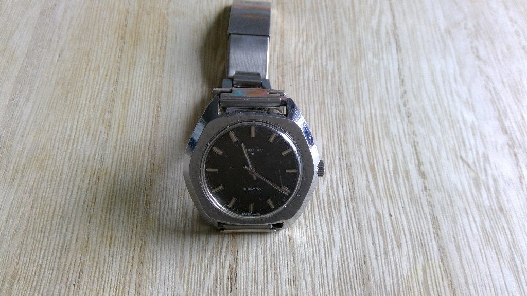 Pontiac simpatico horloge., Overige merken, Staal, Gebruikt, Staal