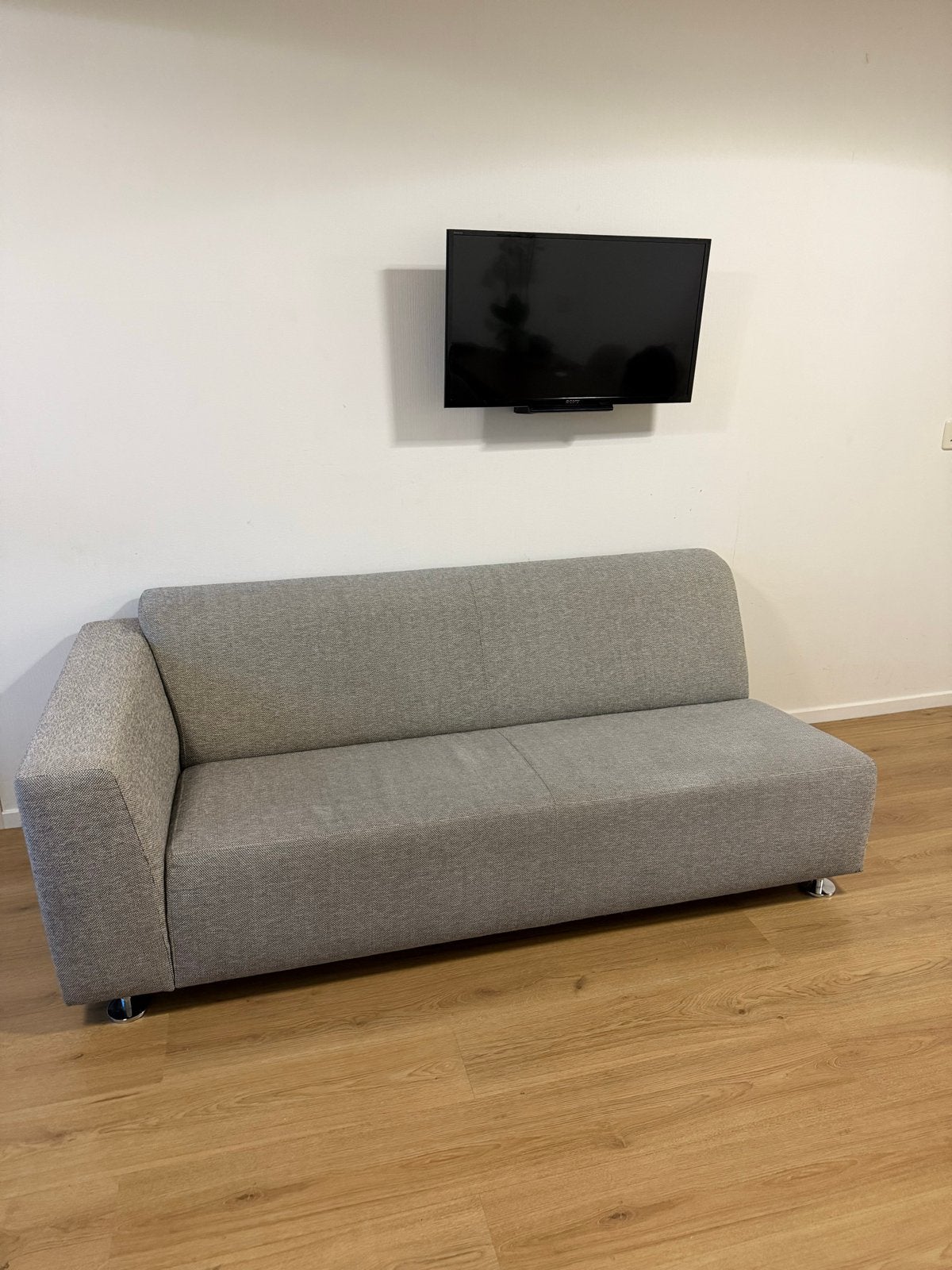 Compacte bank - Grijs, Huis en Inrichting, Banken | Bankstellen, Ophalen, Gebruikt, 150 tot 200 cm, Tweepersoons
