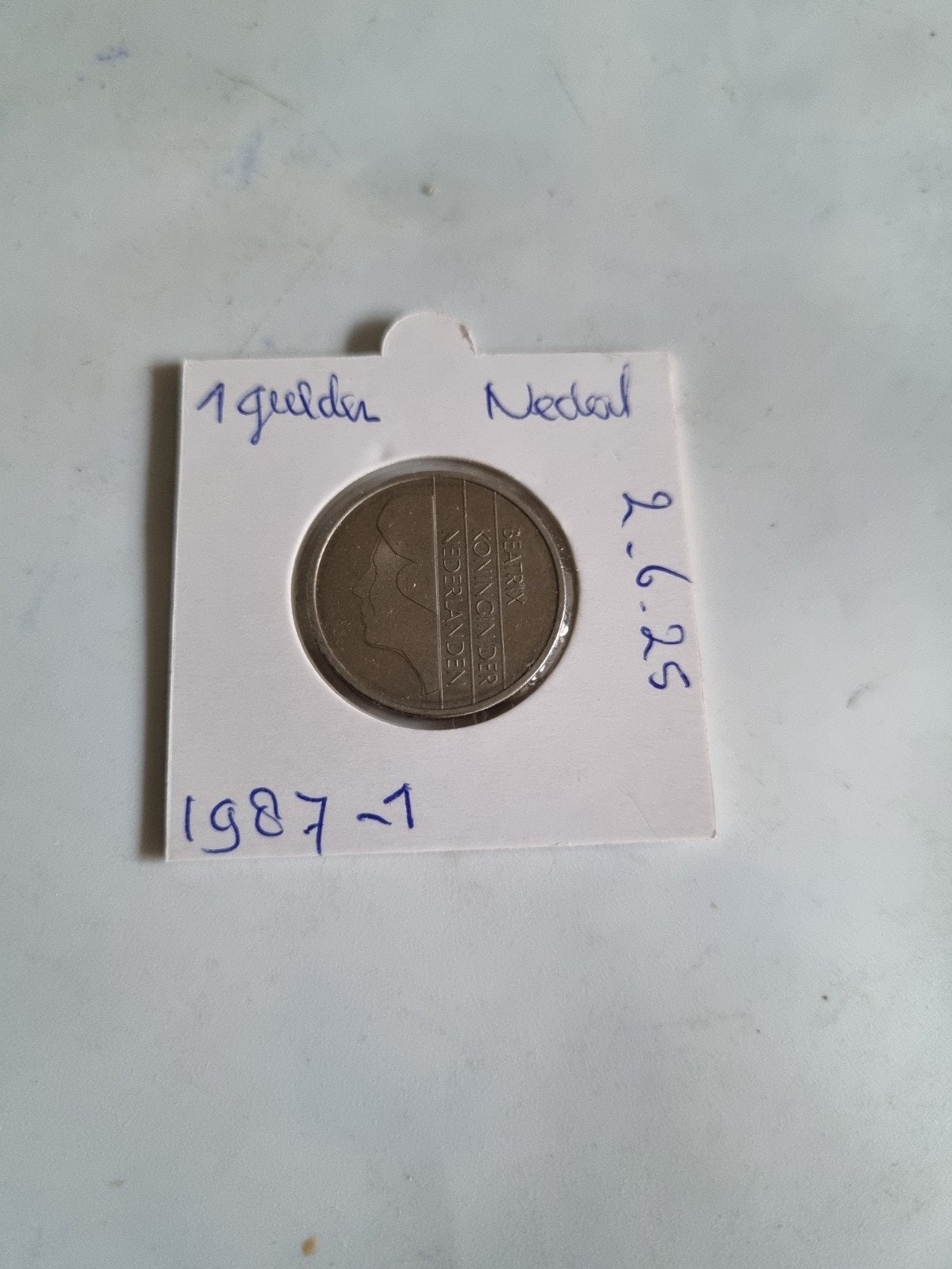 Nederland: een zeer mooie nikkelen 1 gulden munt uit 1987., Ophalen of Verzenden, Koningin Beatrix, 1 gulden, Losse munt