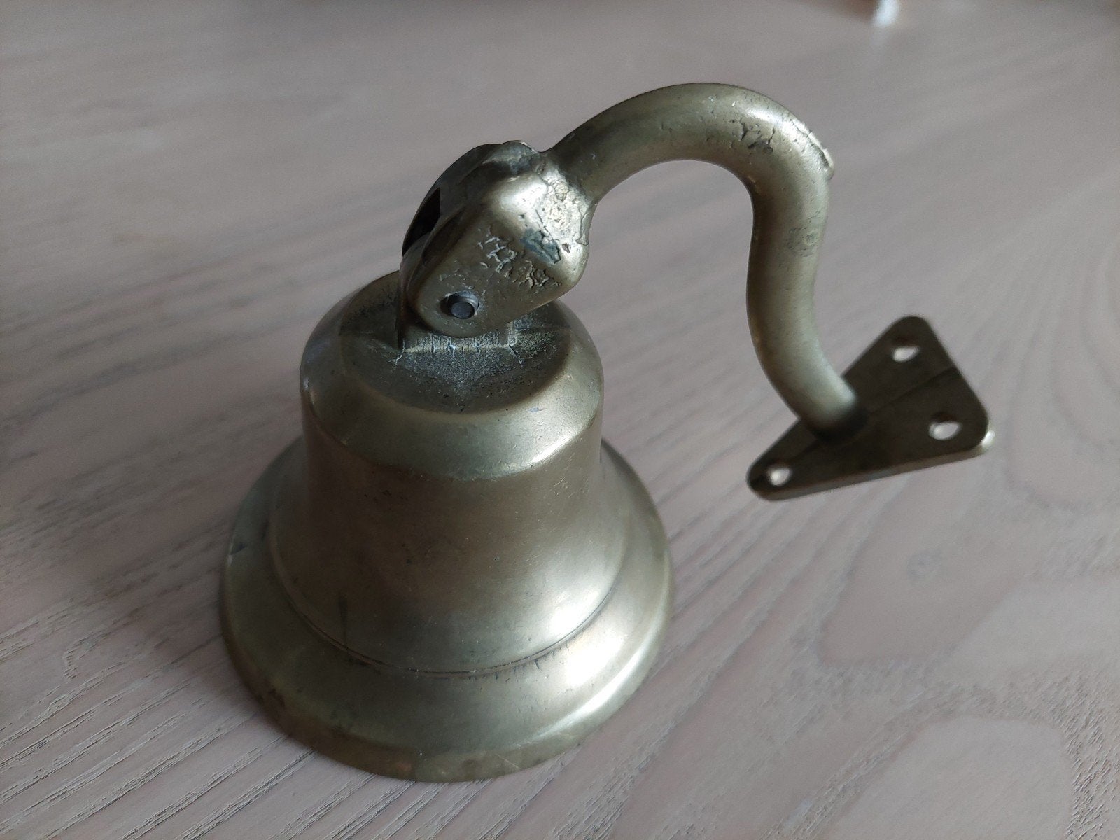 Oude koperen deurbel - Vintage scheepsbel, Ophalen of Verzenden, Gebruikt