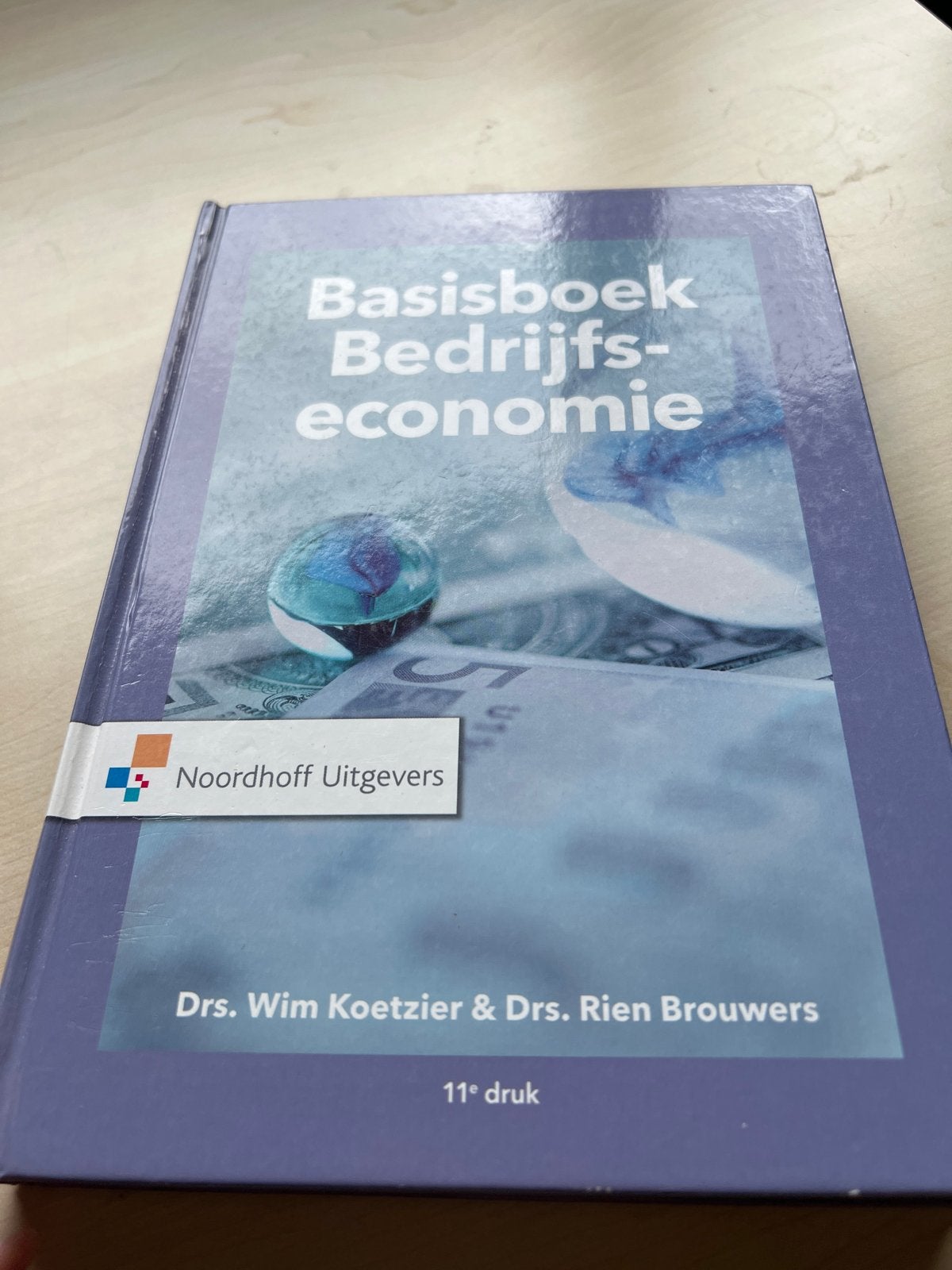 Basisboek Bedrijfseconomie - 11e druk (Wim Koetzier), Ophalen of Verzenden, Gamma, Zo goed als nieuw, HBO