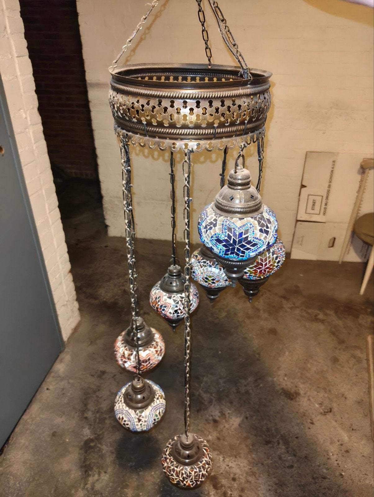 Turkse mozaïek hanglamp, Ophalen of Verzenden