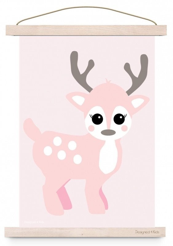 Kinderposter Poster Hert Pastel A3 Designed4kids, Rechthoekig Staand, Nieuw, Ophalen of Verzenden, A1 t/m A3