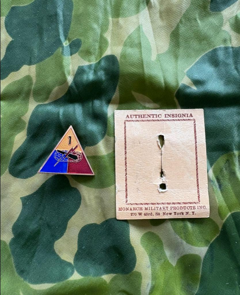 Tweede wereldoorlog US 1st armored division DUI, Verzamelen, Militaria | Tweede Wereldoorlog, Ophalen of Verzenden, Landmacht