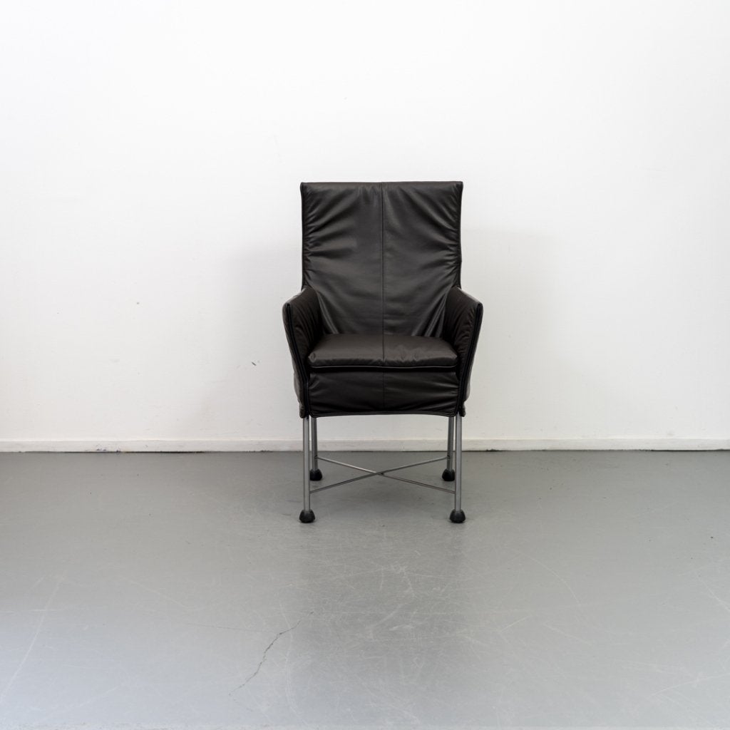 Montis Chaplin Stoel Donkerbruin Leer - Chroom/Dop, Huis en Inrichting, Stoelen, Niet ingevuld, Zo goed als nieuw, Niet ingevuld