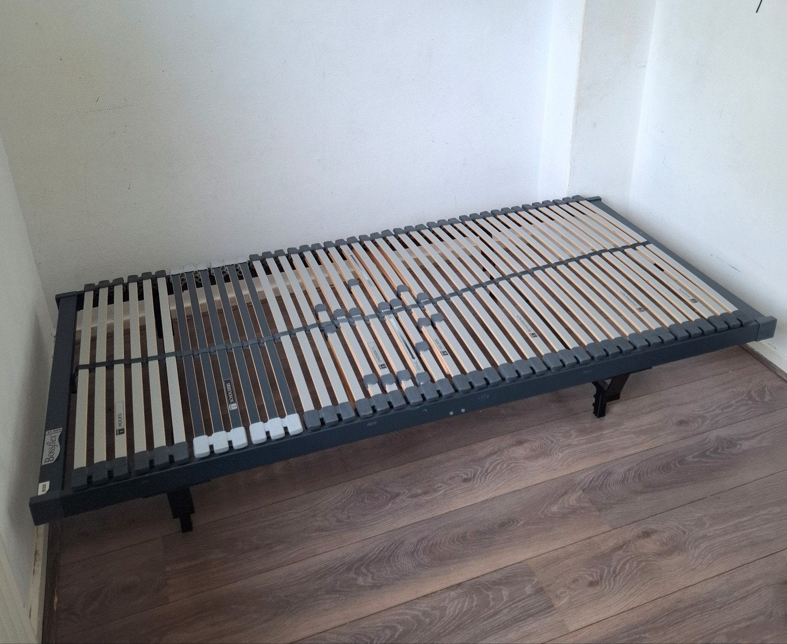 Verstelbaar Bossflex bed 90x200cm, Ophalen, 90 cm, Eenpersoons, Zwart