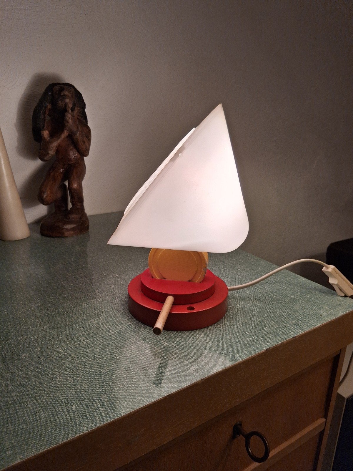Tafellamp...., Hout, Bureaulamp, Gebruikt, 25 cm