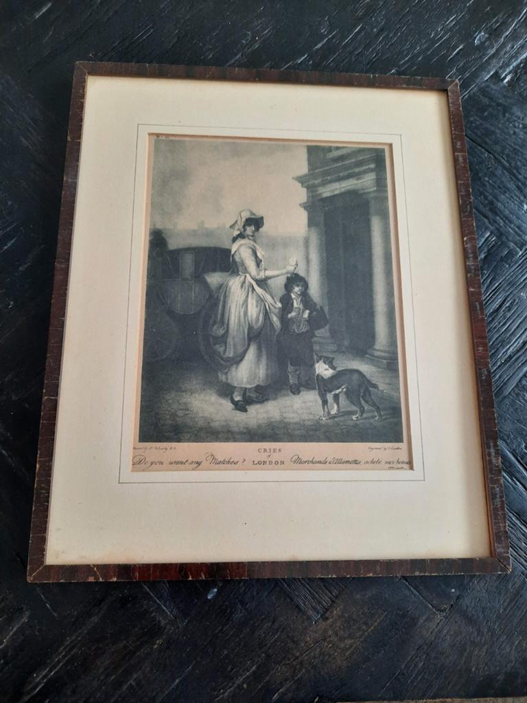 Oude prent 'Cries of London' - Kunsthandel Borzo, Antiek en Kunst, Kunst | Etsen en Gravures, Ophalen, Dagelijks leven, Gravure