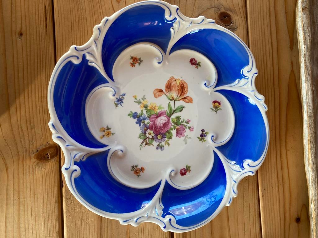 Retro Serveerschaal Ilmenau Geiersthal Porselein 30 cm, Ophalen of Verzenden