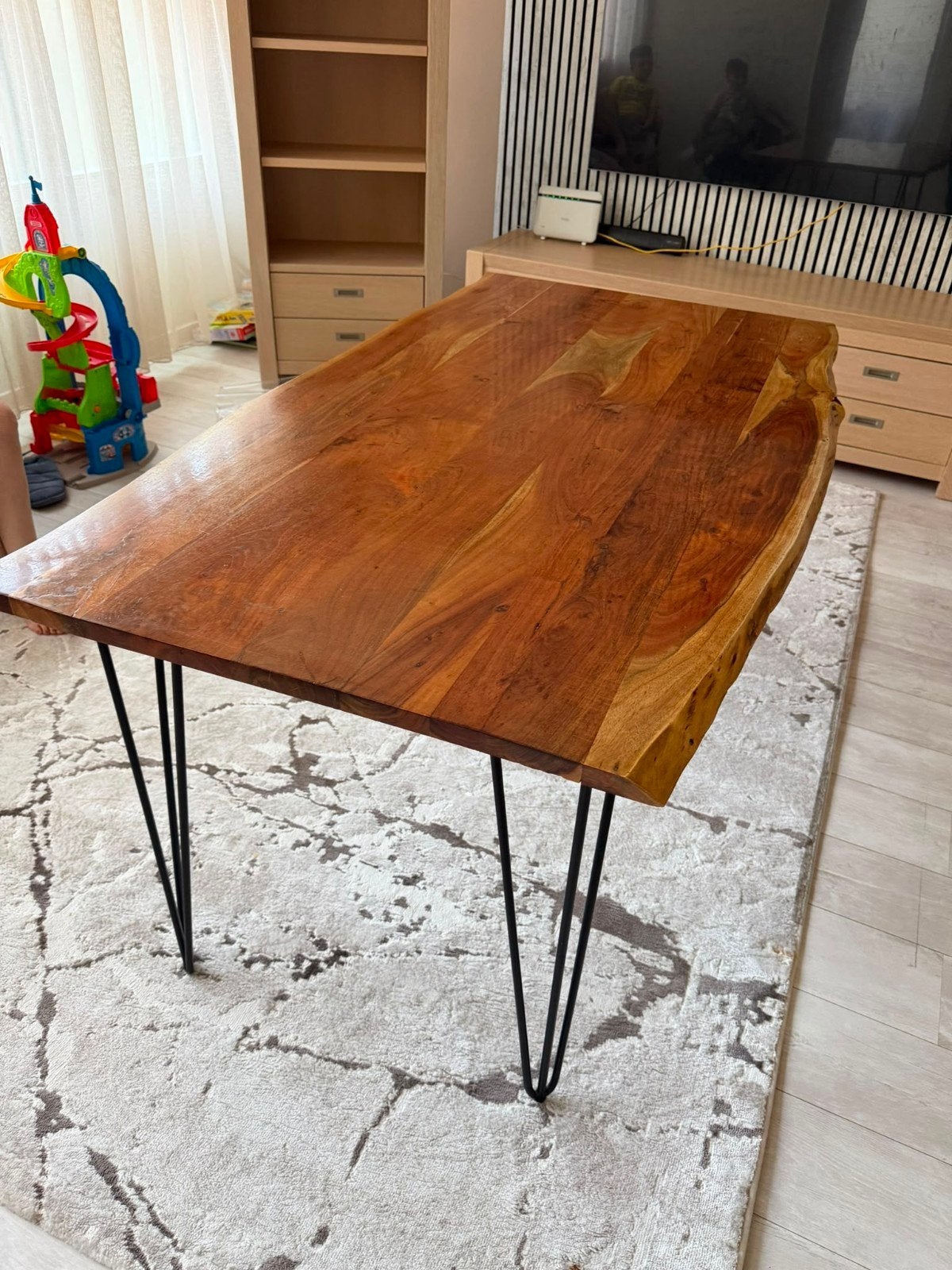GIGA Eettafel 160x90 Massief Hout Industriële Stijl, Huis en Inrichting, Ophalen