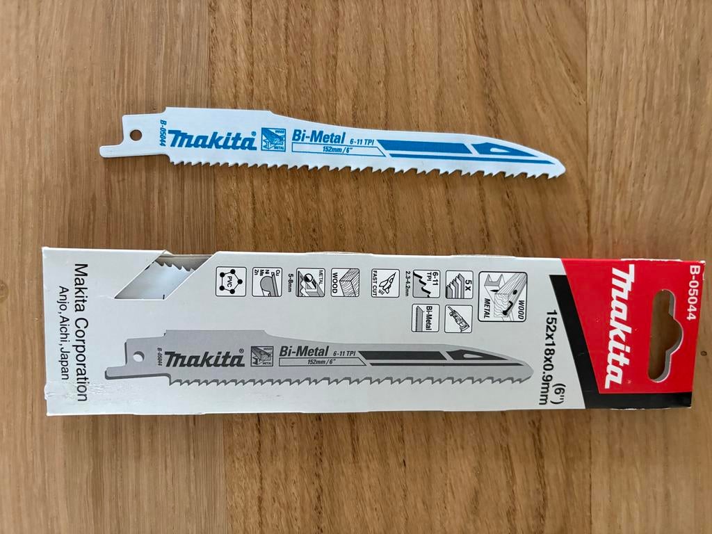 Makita Bi-Metal 5 Reciprozaagbladen 152mm (B-05044), Doe-het-zelf en Verbouw, Gereedschap | Zaagmachines, 70 mm of meer, Nieuw