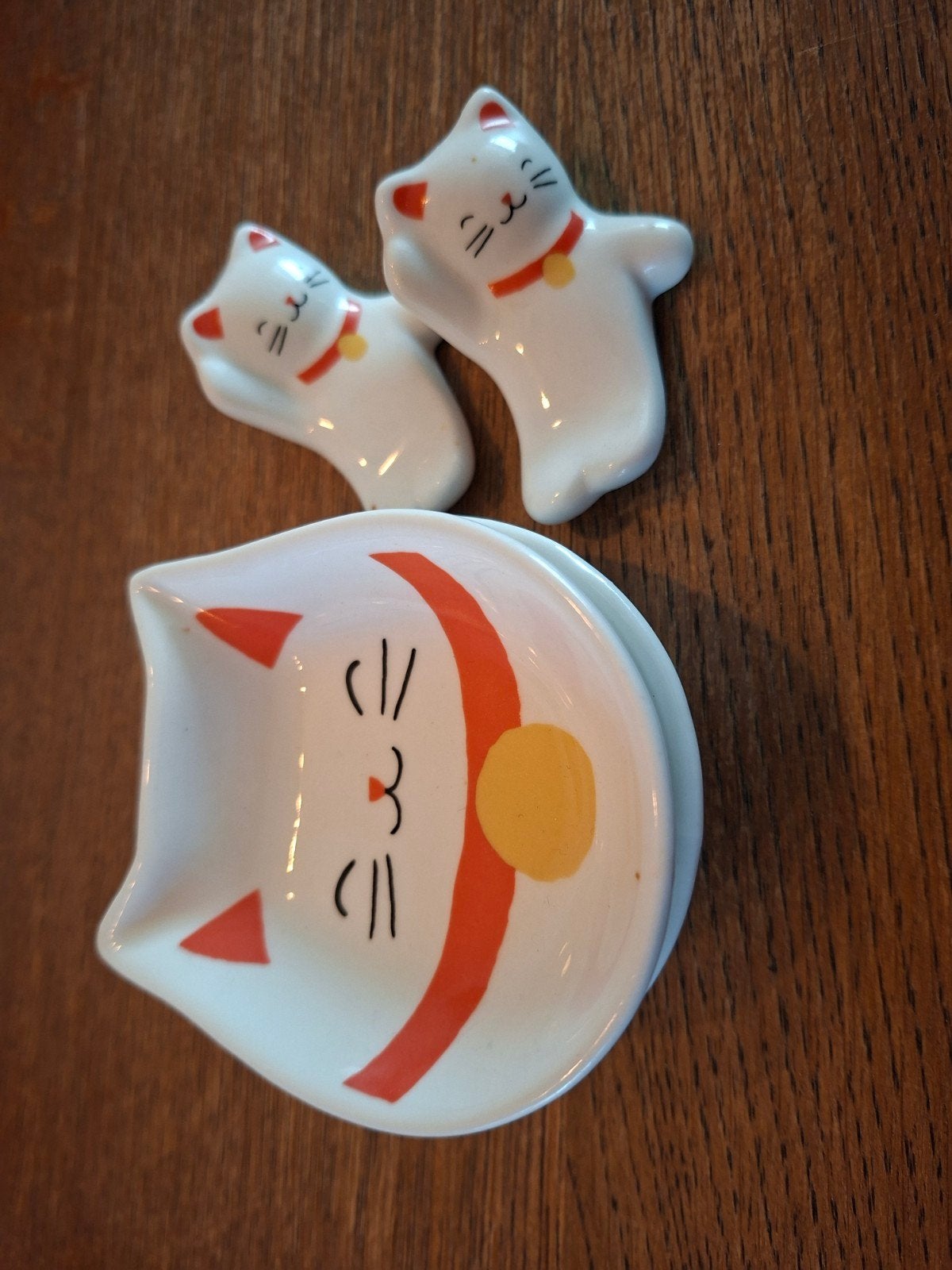 Leuk sushi setje met katten design, Ophalen, Aziatisch, Keramiek, Schaal of Schalen