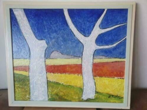 Henk Koolen schilderij bomen modern landschap, Antiek en Kunst, Kunst | Schilderijen | Modern, Ophalen